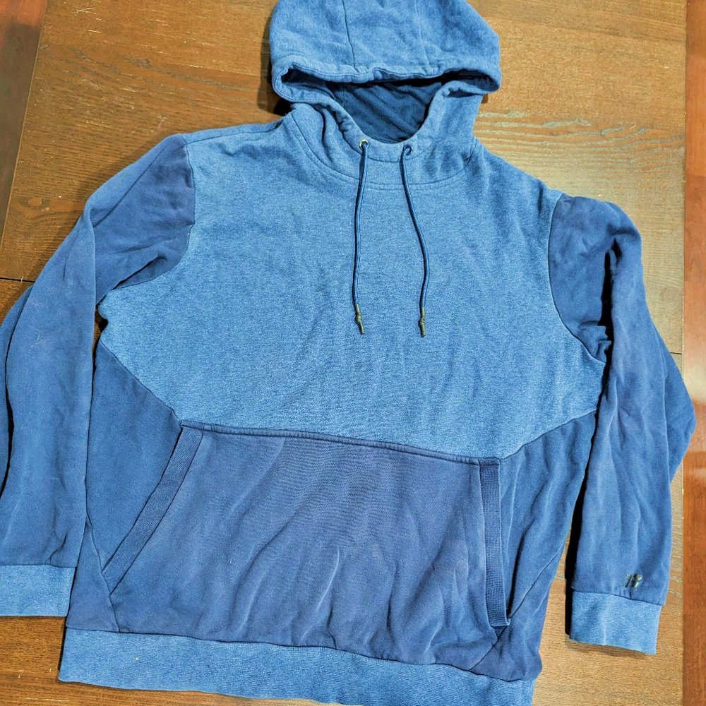 Russel Premium Fleece Hoodie Mens Large Blue Hooded pullover Sweatshirt Casual